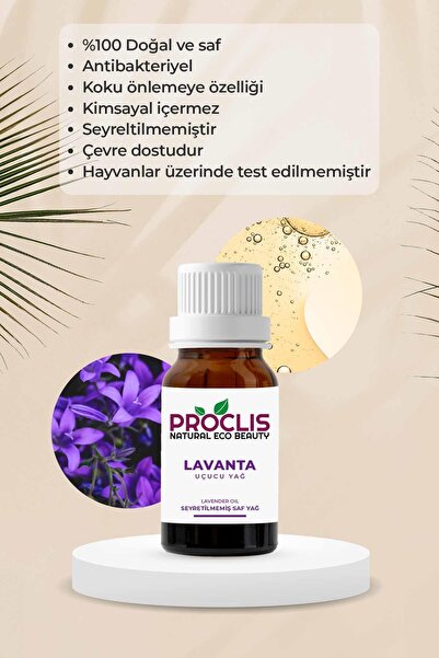 proclis Lavanta Yağı, %100 Doğal Uçucu Yağ, Lavander Oil 10 ml Sprey Başlıklı