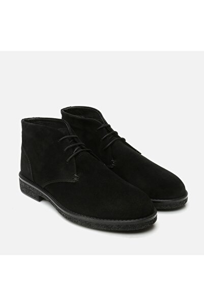 Hotiç Genuine Leather Black Men's Casual Boots