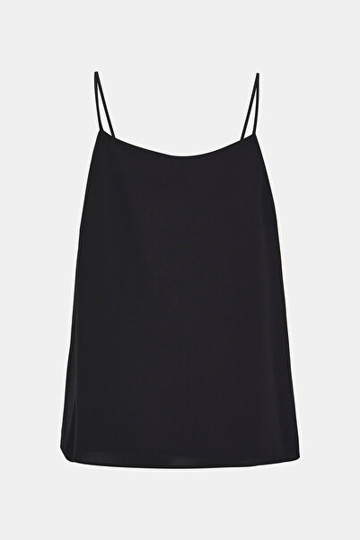 W Collection Black V-Neck Strap Bluz