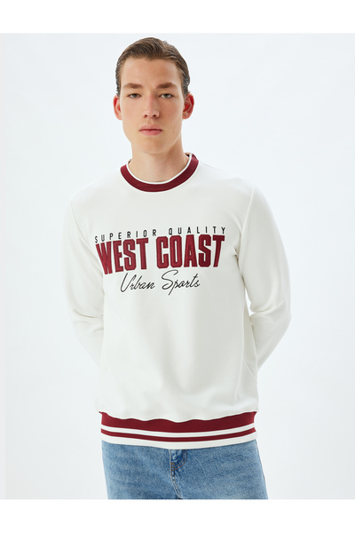 Koton Φούτερ από βαμβακερό μείγμα με στάμπα με λαιμόκοψη