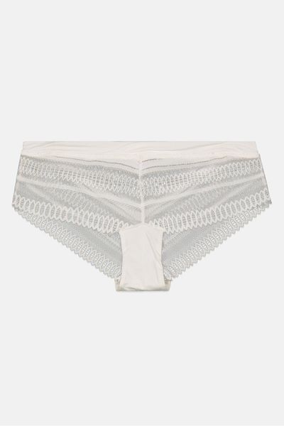 Etam Women Lace Pull-on Short Panty, White