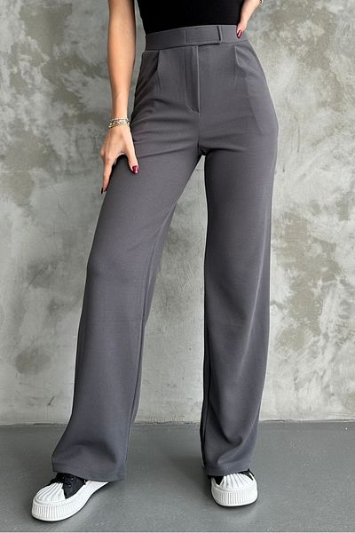 macharel jeans Anthracite Lycra Velcro Closure Women's Palazzo Pants