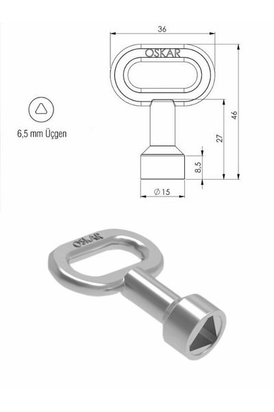 Oskar Mini Size 6.5 mm Triangle Switch - Chrome Plated