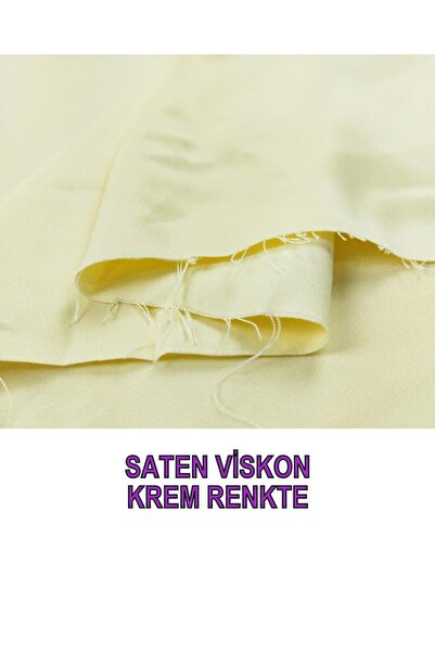Kumaş Parça Сатен віскоза крем Ренкте (140 см x 230 см)