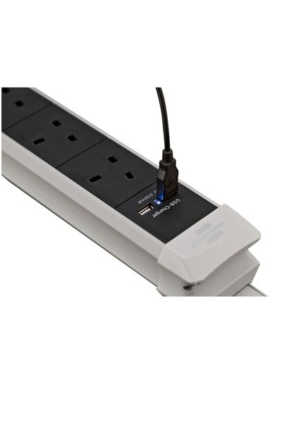 Brennenstuhl 5-Socket 2 USB Extension Cord 3m