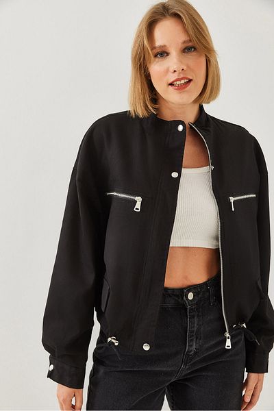 Bianco Lucci Women's Pocket Zipper Detailed Jacket 2475 60451005