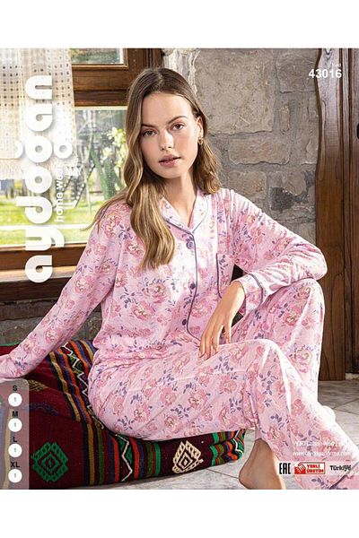 Aydoğan Women's Front Buttoned Pajama Set