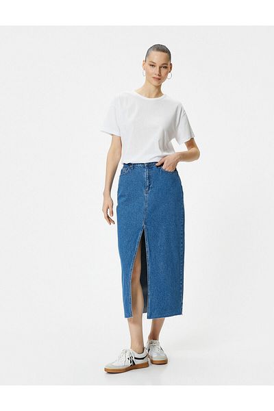Koton Tricou oversize, cu mânecă scurtă, cu decolteu, din bumbac