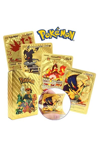 FG KONNİCHİWA POKE KART 52 ADET ÜST KALİTE PLASTİK POKEMON KARTI Altın Varakl...