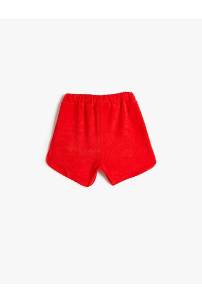 Koton Cotton Fabric Shorts with Towel - Stripe Detail and Elastic Waist