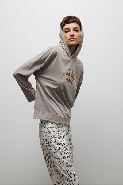 Hays Kadın Pamuklu Uzun Kollu Kapüşonlu Sweatshirt