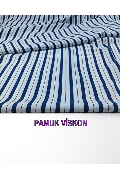 Kumaş Parça Бавовна віскоза нафтова синя біла поздовжні смуги Ширина: 145 см