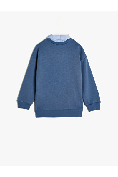 Koton Okul Gömleği Yaka Detaylı Uzun Kollu Pamuklu Okul Sweatshirt