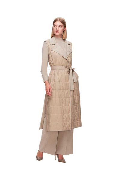 MISS DALIDA Beige Knitwear Lined Thin Vest T25K-1011