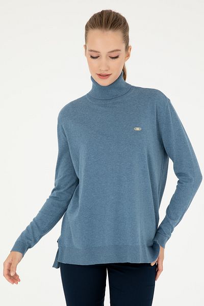 U.S. Polo Assn. Women's Blue Basic High Top Sweater 50294570 -Vr251