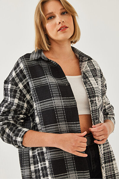 Bianco Lucci Γυναικείο πουκάμισο με μονό τσεπάκι με σχέδιο 60351124