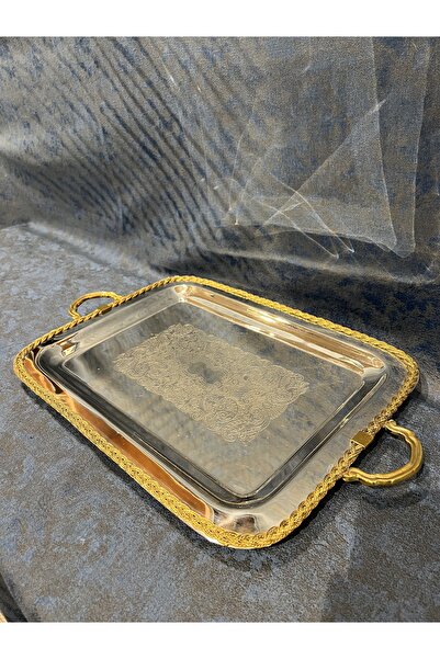 LAMEDORE Black Pearl Halat Desenli Dekoratif Tepsi