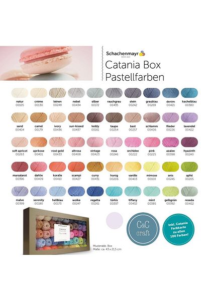 Schachenmayr Catania Amigurumi Ball Set Pastel Colors (50 Pieces 20Gr Balls)