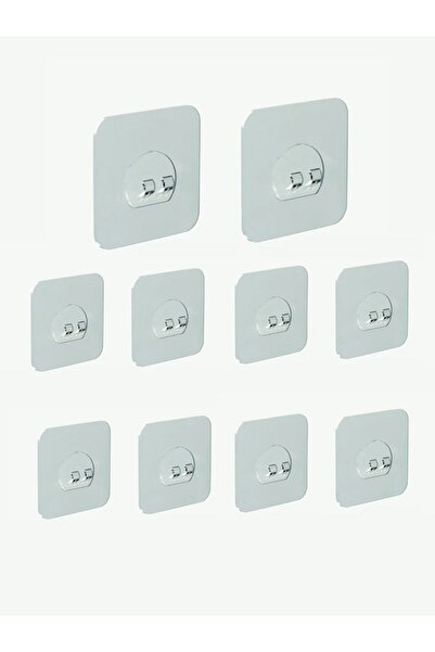 MOBGİFT mobgift 10 lu Süper Güçlü Yapışkanlı Banyo ve Mutfak  Askısı  4 Adet ...