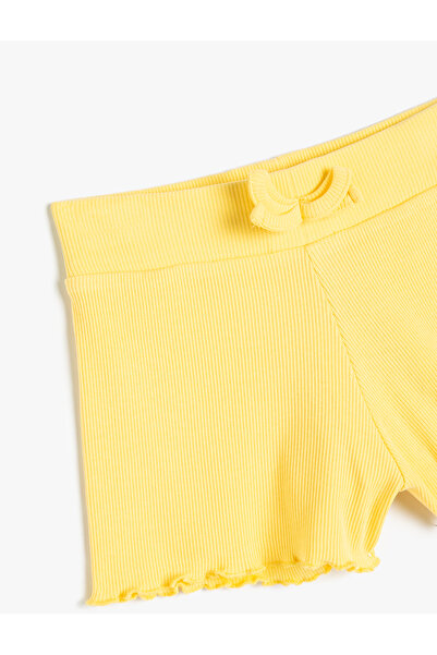 Koton Fırfırlı Şort Beli Lastikli Ribanalı Pamuklu