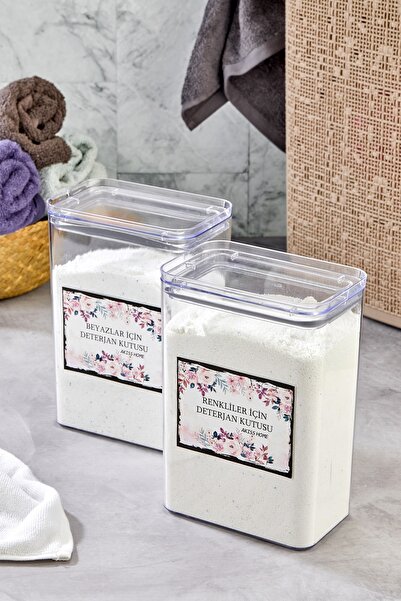 akisshome Deterjan Renkliler ve Beyazlar Kavanozu / Kutusu Seti X 2 Ad