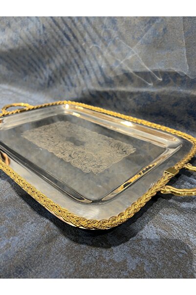 LAMEDORE Black Pearl Halat Desenli Dekoratif Tepsi