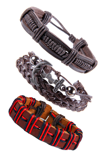 Dejavu حزمة سوار جلدي قابل للتعديل للجنسين مع تفاصيل حبل