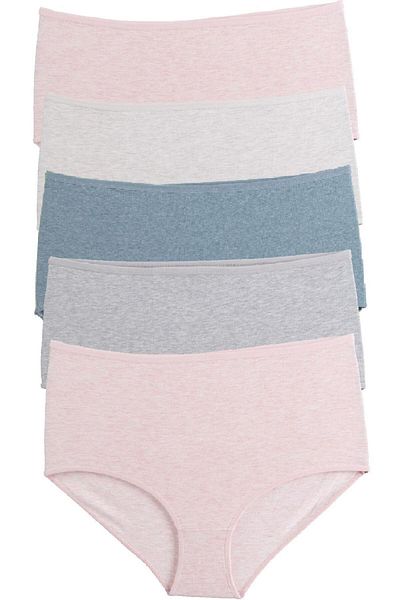 Nicoletta Women's Panties Large Size 5 Pack Cotton Lycra SALMON