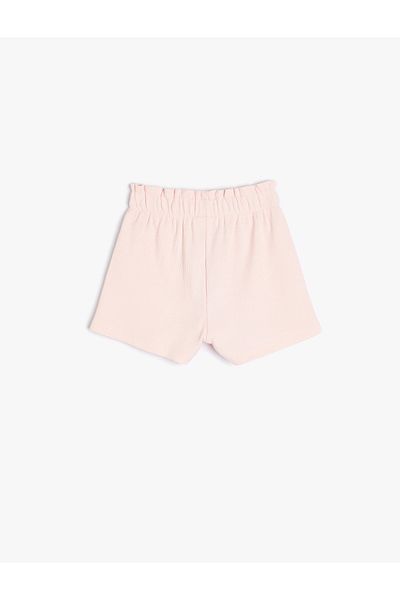Koton Shorts Cotton Textured Elastic Waist Cherry Printed