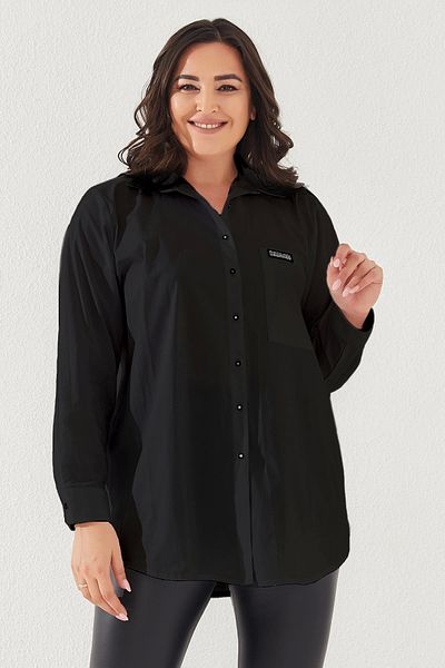 Lady Majestic Cămașă Plus Size 100% Bumbac Lycra