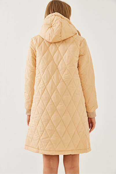 Bianco Lucci Women's Diamond Patterned Hooded Coat 5138 60351129