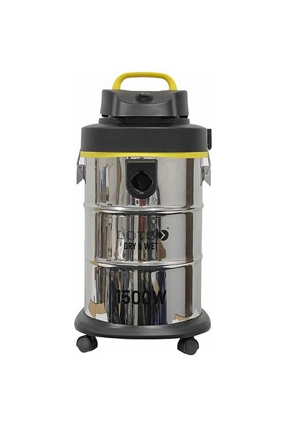 DOTS Drum Type Vacuum Cleaner, 21 Liter Capacity, Dry and Wet - 1500 Watt - Silver