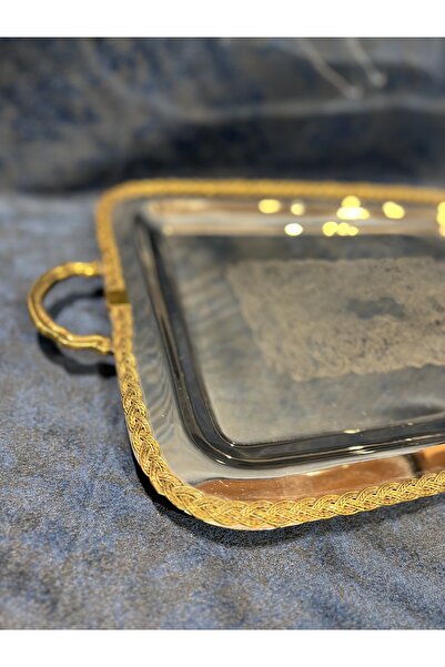 LAMEDORE Black Pearl Halat Desenli Dekoratif Tepsi