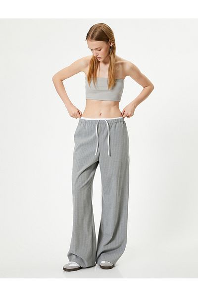 Koton Trägerloses, geripptes Baumwoll-Crop-Top
