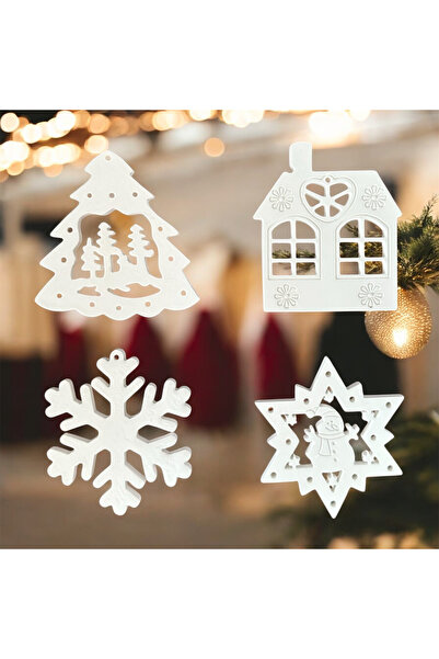 Home 4 قطع زينة شجرة عيد الميلاد من الصنوبر - ديكور عيد الميلاد المجيد