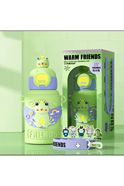 ROSECENTERBAZAAR 450ml 316 Stainless Steel Children's Thermos, Cartoon Animals Student Thermos, (