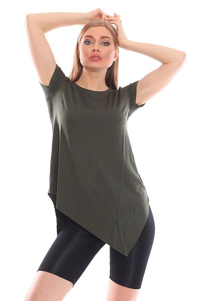 Alışveriş Sokağı Cross Cut Viscose Fabric Casual Tunic