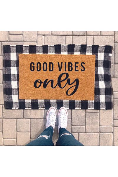 DefLife Home Good Vibes Only Door Front Koko Doormat
