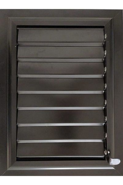 poati 50X50 cm Anthracite Black Bathroom Shutter and Grille Set