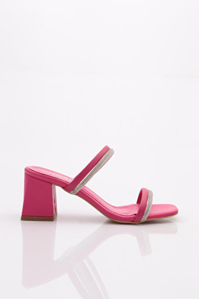 DGN Women's Heeled Slippers Fuchsia