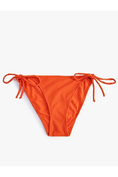 Koton Strukturiertes String-Bikiniunterteil – seitlich gebunden, normale Taille
