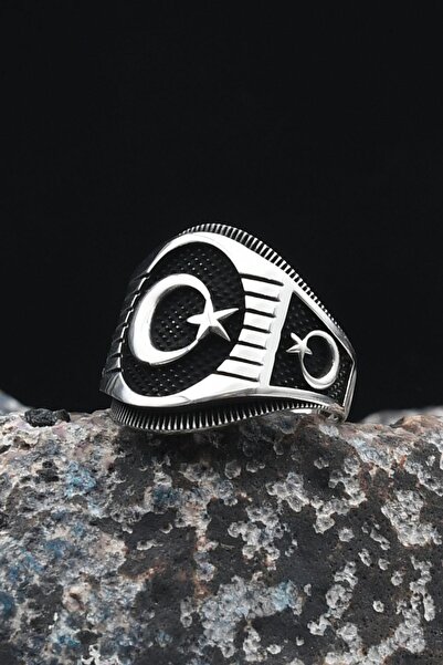 Prestige Ay Yıldızlı (AY YILDIZ) 925 Ayar Gümüş Erkek Yüzüğü 901283