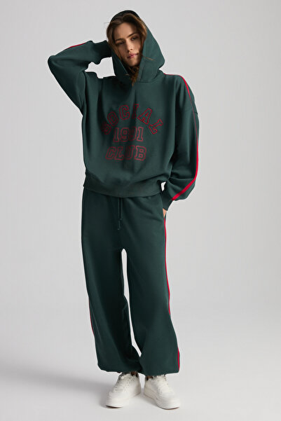 GRIMELANGE Possıbılıty Γυναικεία κεντημένη στάμπα με κουκούλα πράσινη φούτερ