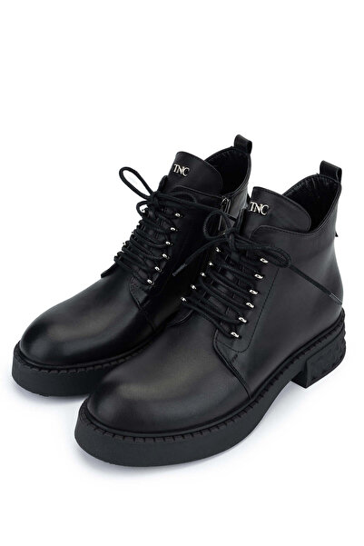 Tamer Tanca Kadın Hakiki Deri Siyah Deri Casual Bot