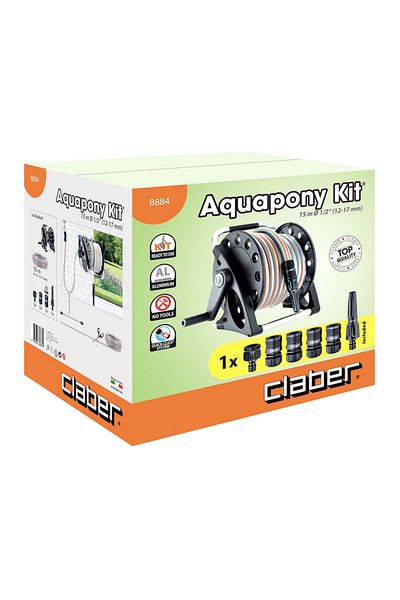 CLABER مجموعة بكرة خرطوم Aquapony المقاومة للصدمات المثبتة على الحائط
