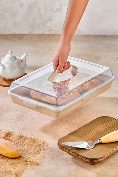 Store Tnc Home Locked Lid Cake Pastry Pastry Storage Transport Container Borcam - Cake Pan