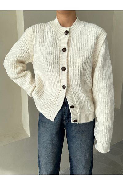 Laluvia Ζακέτα Cream Sleeve House Piece