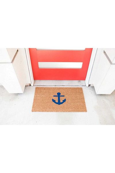 DefLife Home Sailor Blue Anchor Pattern Door Mat / Koko Mat