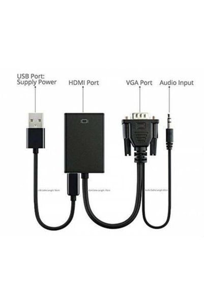 Pmr Vga to HDMI Converter Cable Vga Female HDMI Male with Audio Output