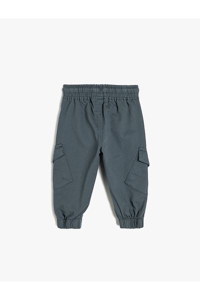 Koton Cotton Jogger Cargo Pants - with Waist Laces and Pockets